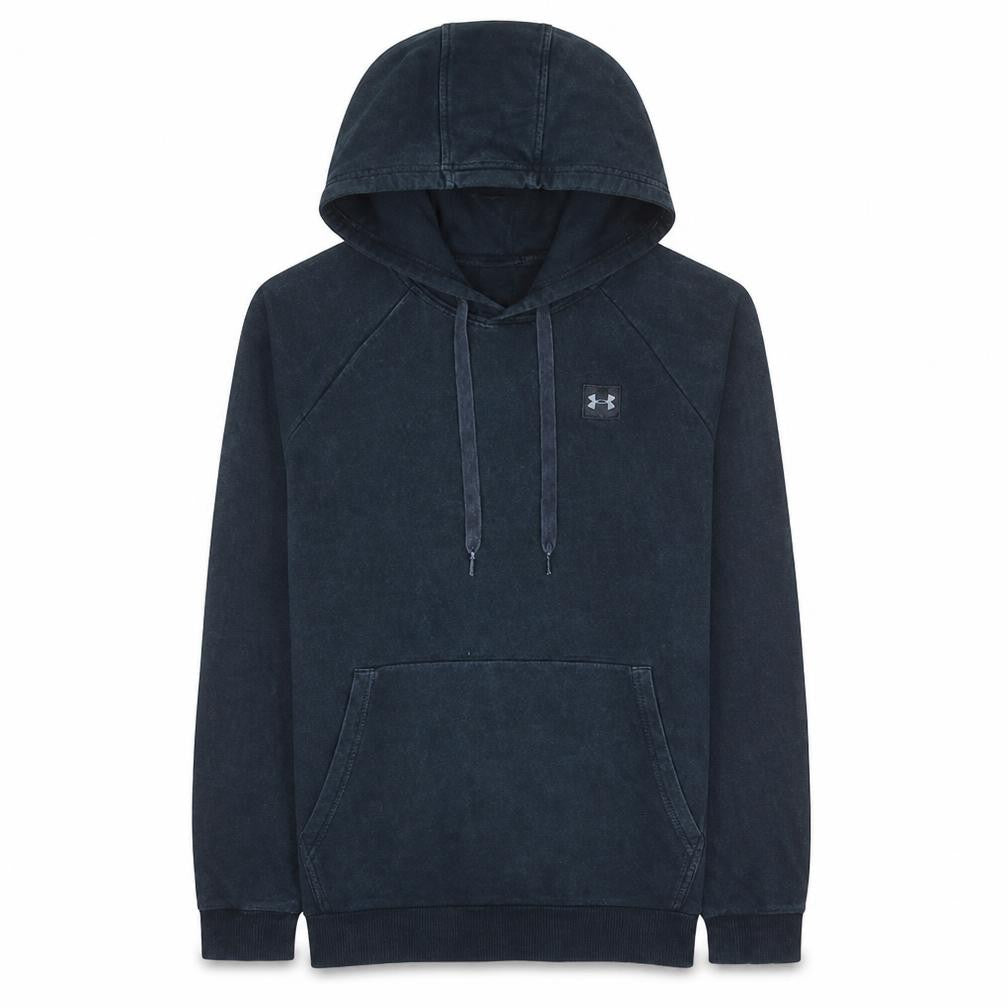 Front view of Under Armour Men's Black Pullover Hoodie Small Cotton Blend