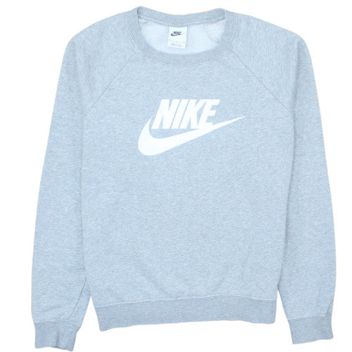 Nike Womens Grey Crew Neck Pullover Sweatshirt Size 12 M