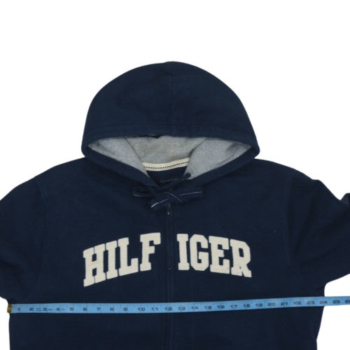 Tommy Hilfiger Men’s Blue Full Zip Hoodie XL Embroidered Logo Fleece