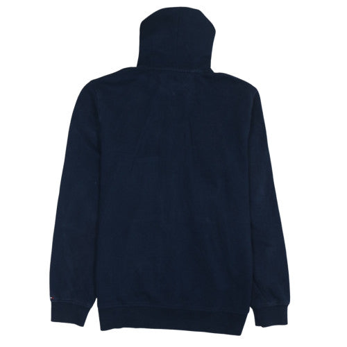 Tommy Hilfiger Men’s Blue Full Zip Hoodie XL Embroidered Logo Fleece