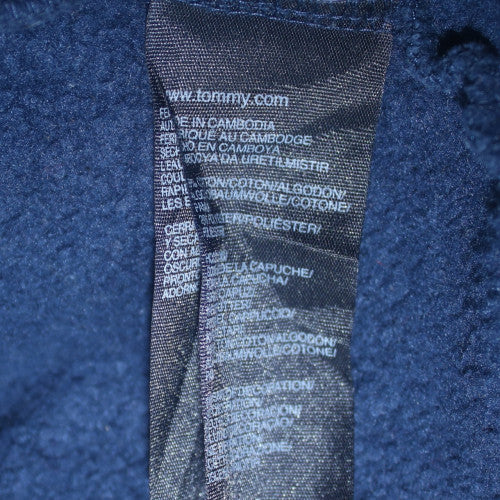 Tommy Hilfiger Men’s Blue Full Zip Hoodie XL Embroidered Logo Fleece