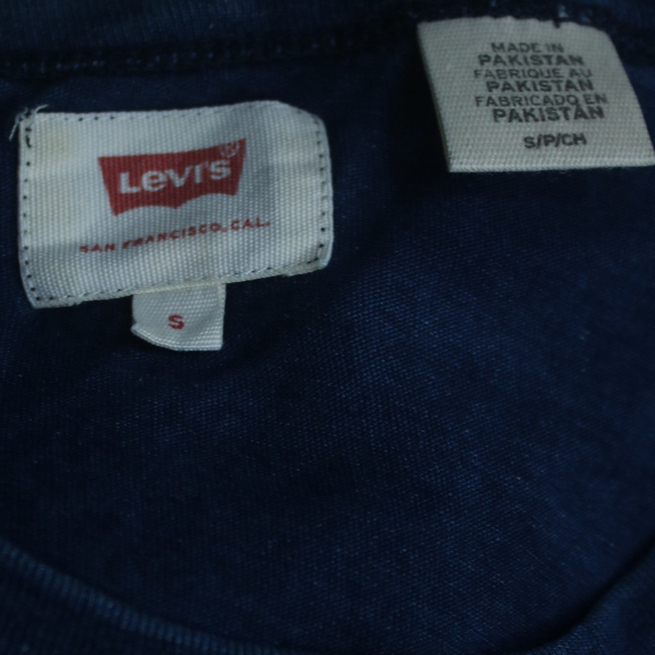 Levi's Men's Blue Cotton Crew Neck Short Sleeve T-Shirt Size S