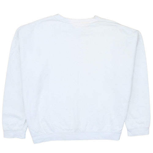 Stussy Women White Crew Neck Pullover Sweatshirt Size 10