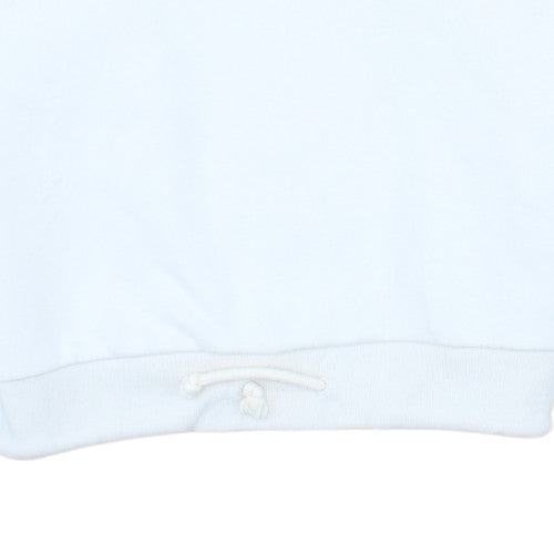 Adidas Womens White XS Pullover Sweatshirt with Drawstring Hem