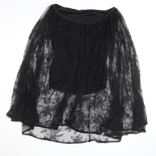 Missguided Women’s Black Lace A-Line Midi Skirt Size M Gothic Party
