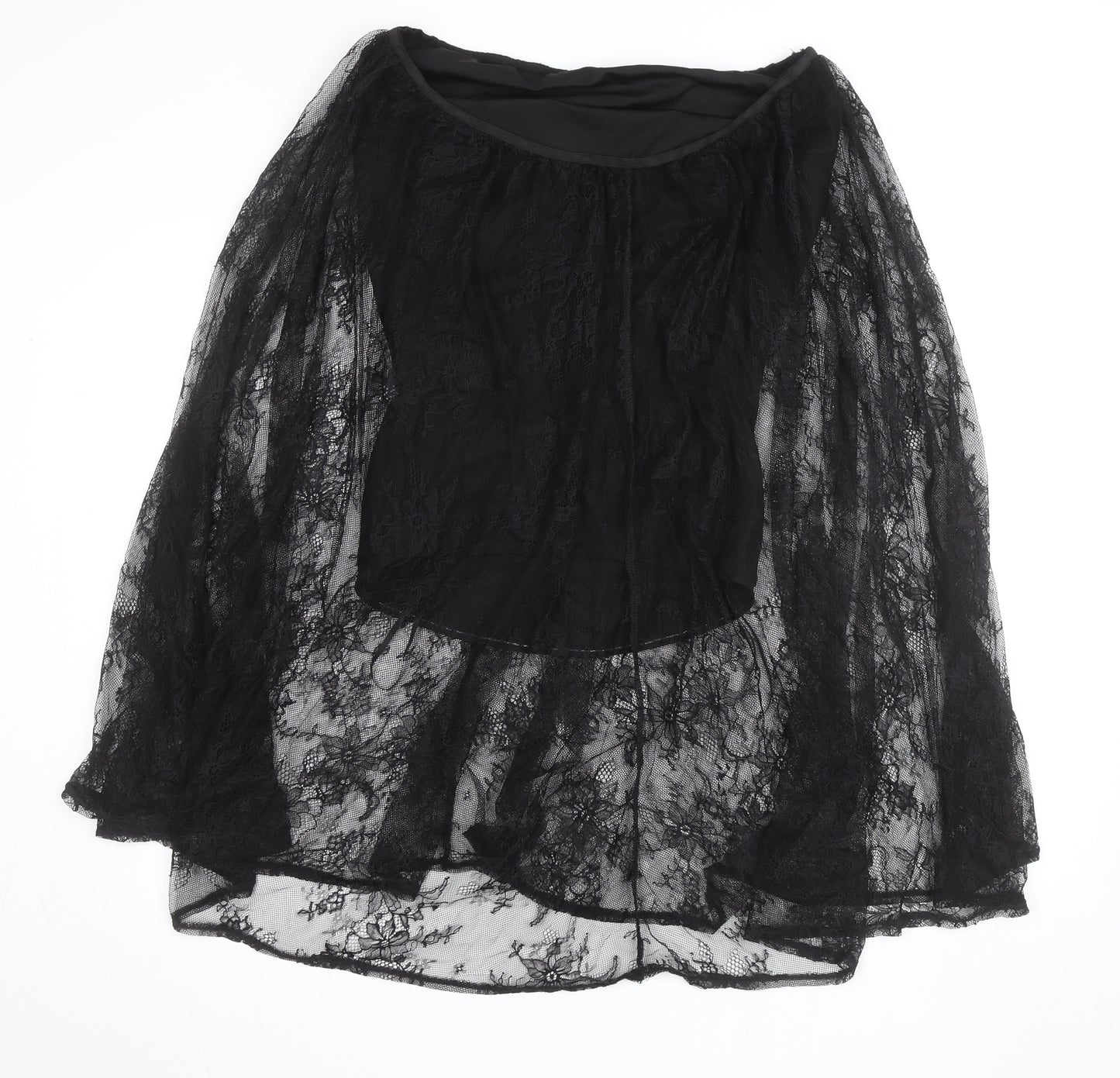 Missguided Women’s Black Lace A-Line Midi Skirt Size M Gothic Party