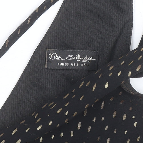 Miss Selfridge Women’s Black Size 8 Polka Dot V-Neck Slip Dress