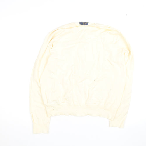 Ralph Lauren Women Ivory Cotton Knit Cardigan XL Classic Style