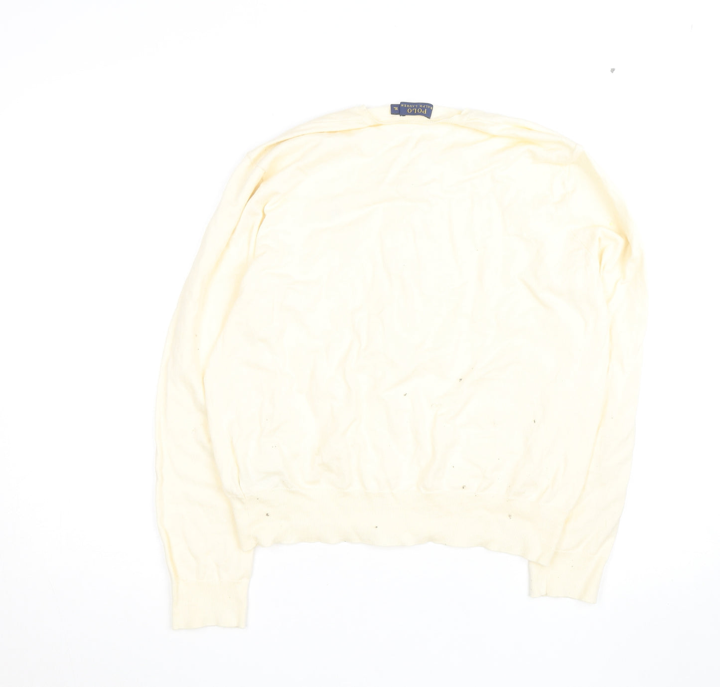 Ralph Lauren Women Ivory Cotton Knit Cardigan XL Classic Style