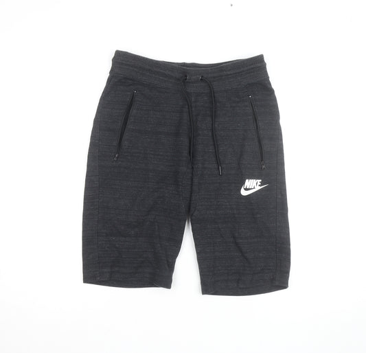 Nike Men's Black Small Athletic Sweat Shorts with Zip Pockets
