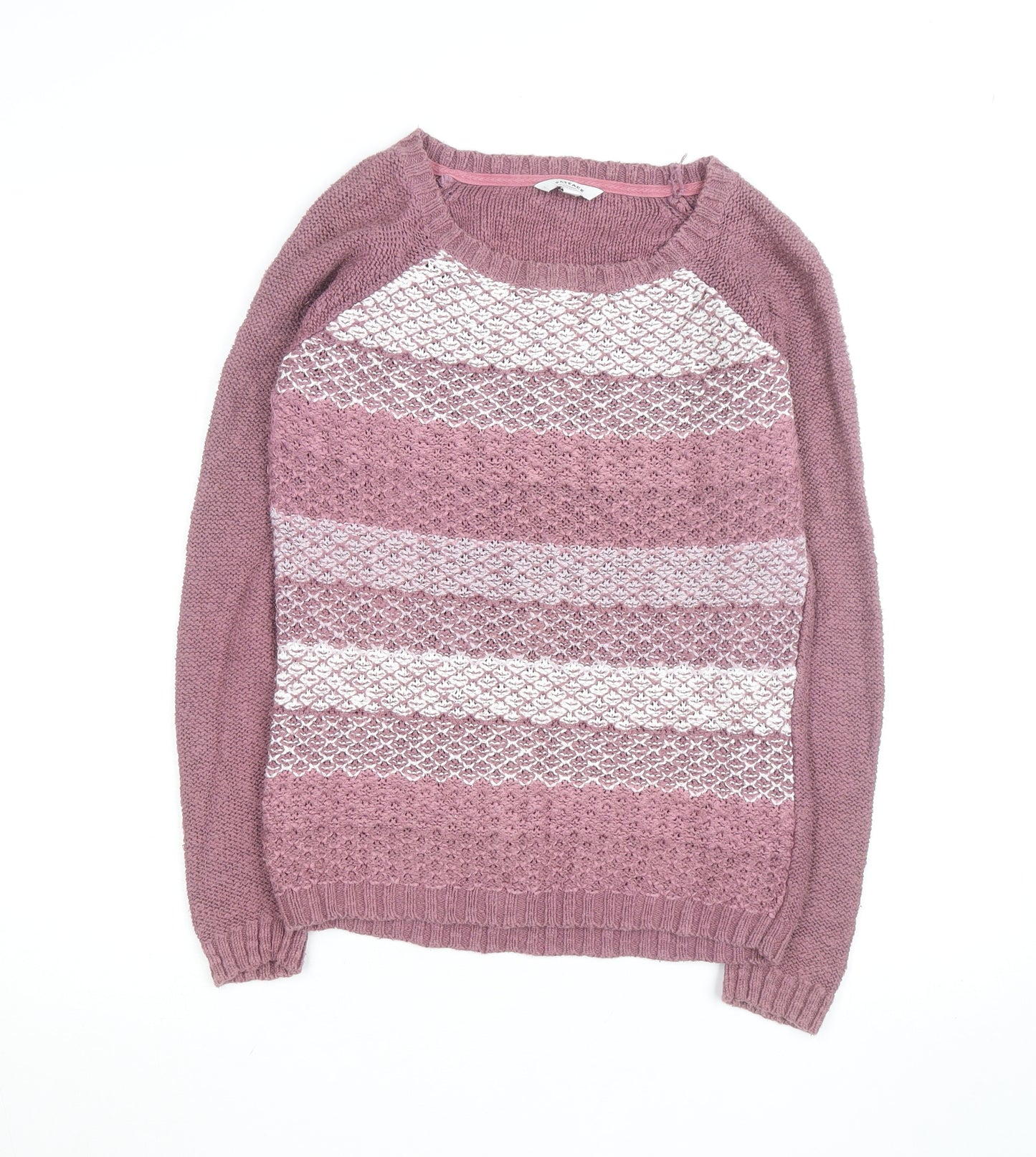 FatFace Women Pink Crew Neck Knit Jumper Size 8