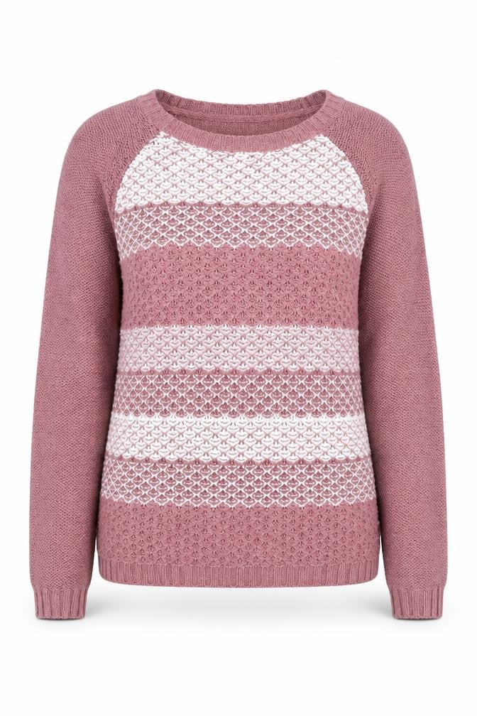 Front view of FatFace Women Pink Crew Neck Knit Jumper, size 8