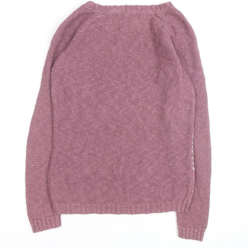 FatFace Women Pink Crew Neck Knit Jumper Size 8