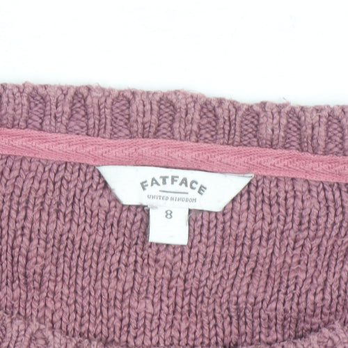 FatFace Women Pink Crew Neck Knit Jumper Size 8
