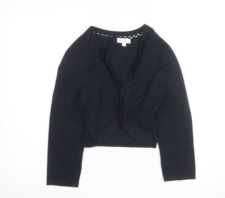 Monsoon Women's Black Embroidered Cardigan Size S