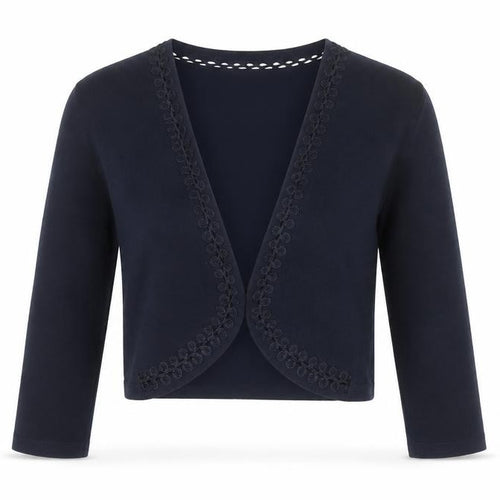 Monsoon Women's Black Embroidered Cardigan Size S