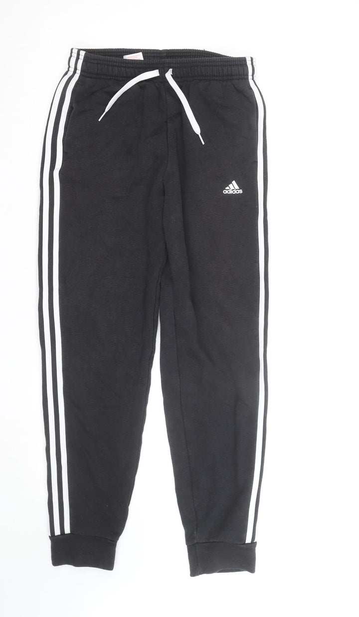adidas Men's Black L Jogger Track Pants with Side Stripes