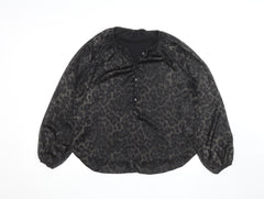 Dunnes Stores Women’s Black Animal Print Tunic Blouse Size 10