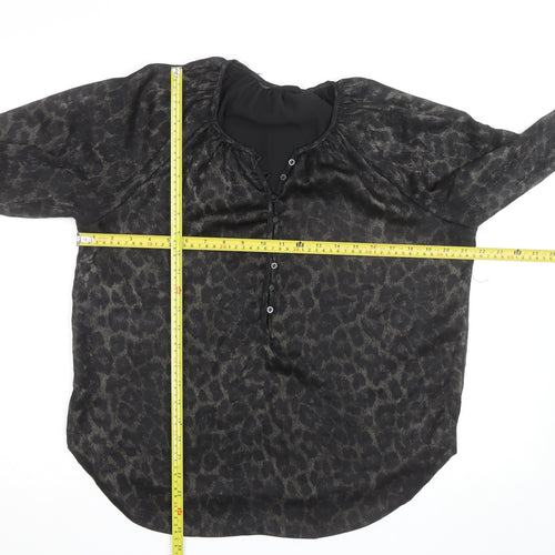 Dunnes Stores Women’s Black Animal Print Tunic Blouse Size 10