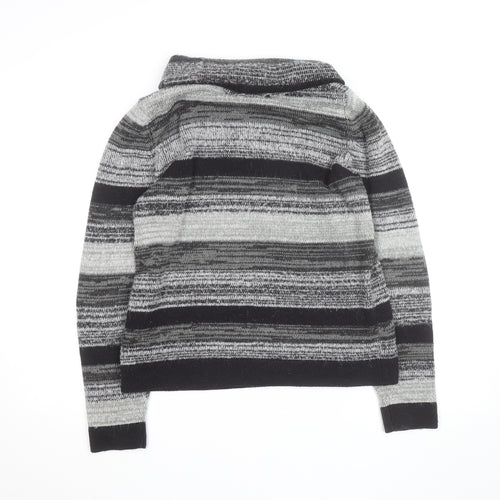 Maine New England Men's Grey Striped Roll Neck Jumper L