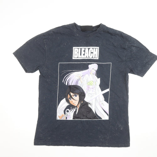 Bleach Men’s Black Anime Graphic Short Sleeve Cotton T-Shirt Size S