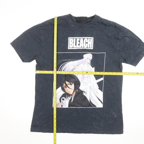 Bleach Men’s Black Anime Graphic Short Sleeve Cotton T-Shirt Size S