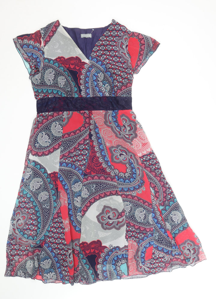 Marks and Spencer Per Una Multicoloured Paisley A-Line Dress Size 16R