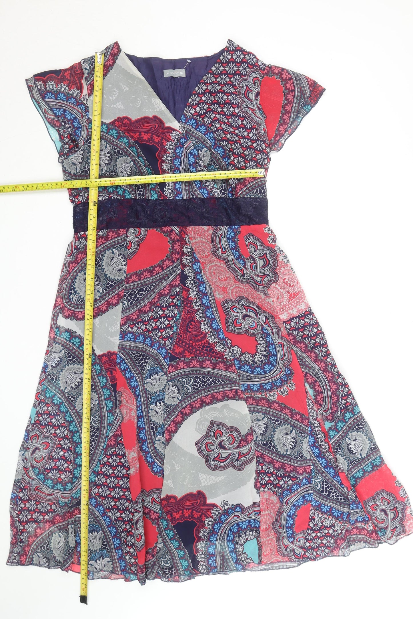 Marks and Spencer Per Una Multicoloured Paisley A-Line Dress Size 16R
