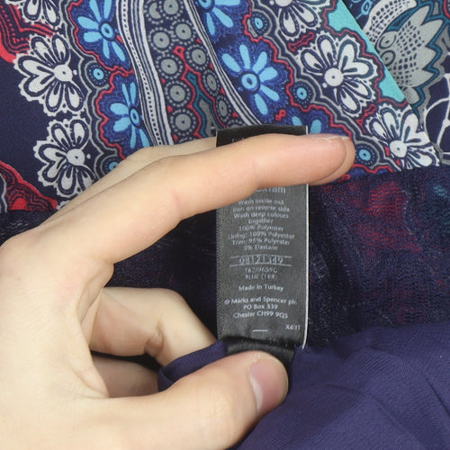 Marks and Spencer Per Una Multicoloured Paisley A-Line Dress Size 16R