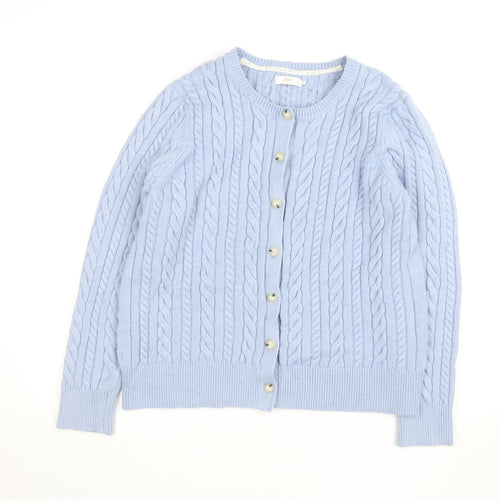 Cotton Traders Women's Blue Cable Knit Cardigan Size 18