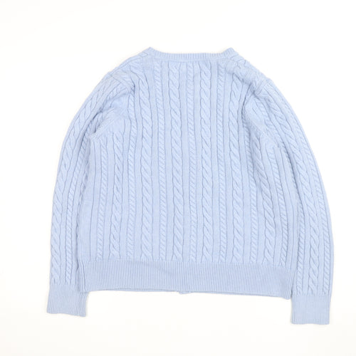 Cotton Traders Women's Blue Cable Knit Cardigan Size 18