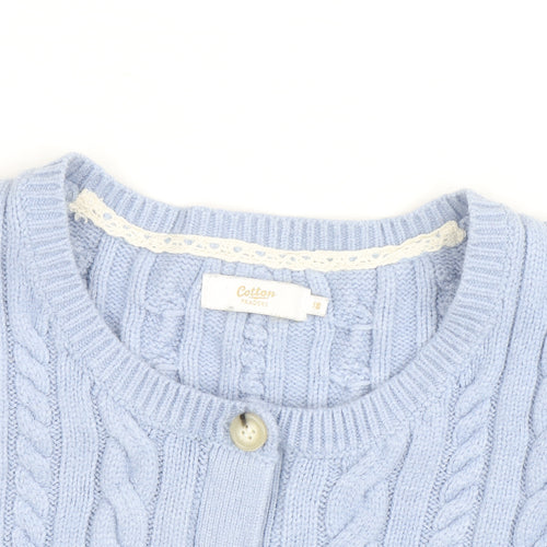 Cotton Traders Women's Blue Cable Knit Cardigan Size 18