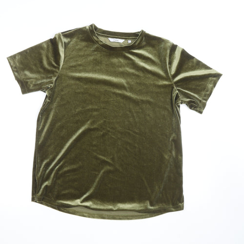 Next Women’s Green Velvet Short Sleeve T-Shirt Size 14
