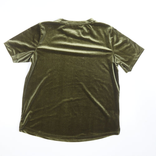 Next Women’s Green Velvet Short Sleeve T-Shirt Size 14