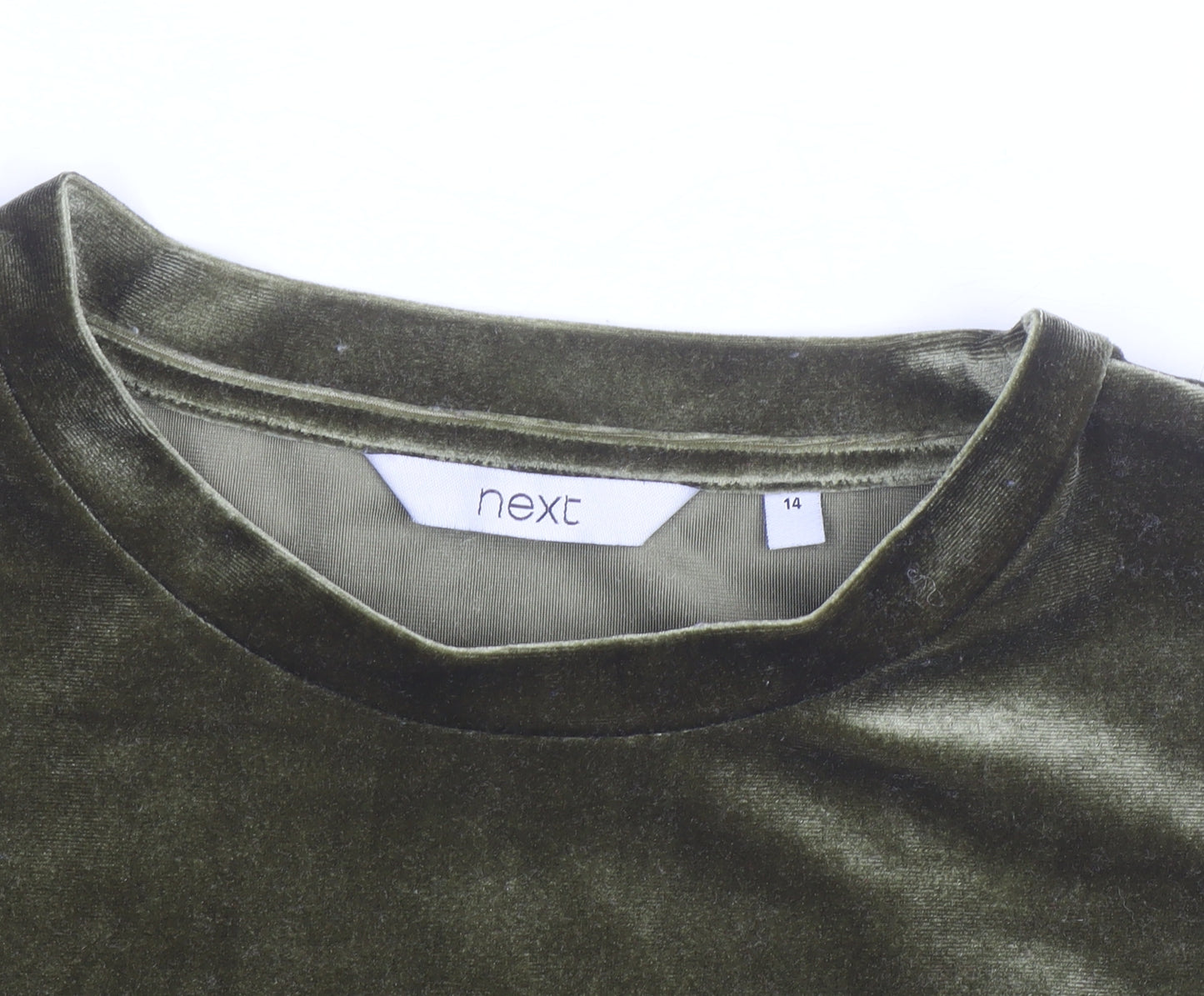 Next Women’s Green Velvet Short Sleeve T-Shirt Size 14