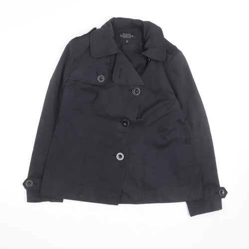 Debenhams Petite Black Pea Coat Size 12 Classic Short Jacket