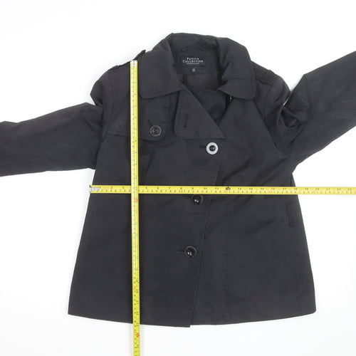 Debenhams Petite Black Pea Coat Size 12 Classic Short Jacket