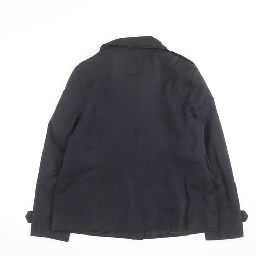 Debenhams Petite Black Pea Coat Size 12 Classic Short Jacket