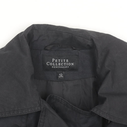 Debenhams Petite Black Pea Coat Size 12 Classic Short Jacket
