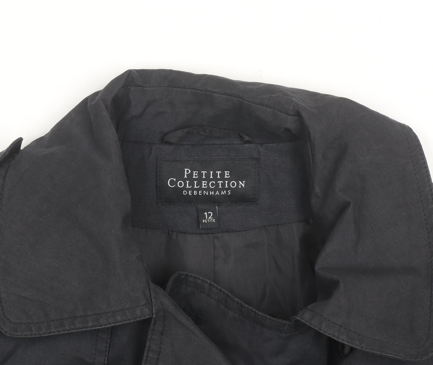 Debenhams Petite Black Pea Coat Size 12 Classic Short Jacket