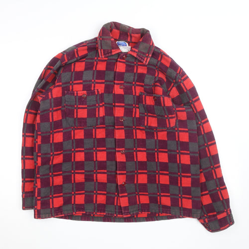 Champion Men's Red Check Flannel Cotton Jacket M Classic Casual