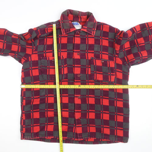 Champion Men's Red Check Flannel Cotton Jacket M Classic Casual