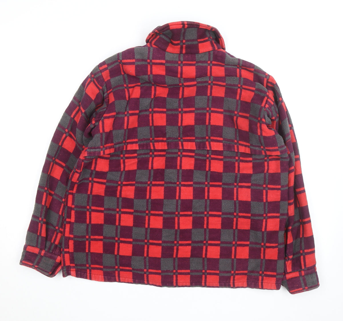 Champion Men's Red Check Flannel Cotton Jacket M Classic Casual