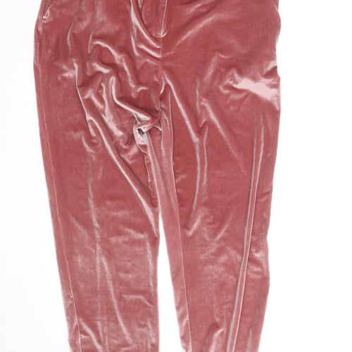 Biba Women’s Pink Velvet Stretch Trousers Size 18