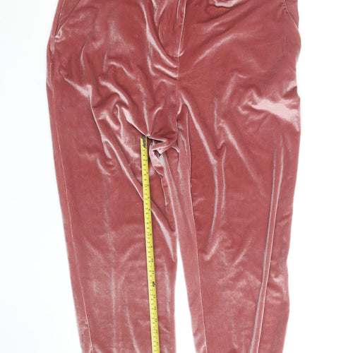 Biba Women’s Pink Velvet Stretch Trousers Size 18