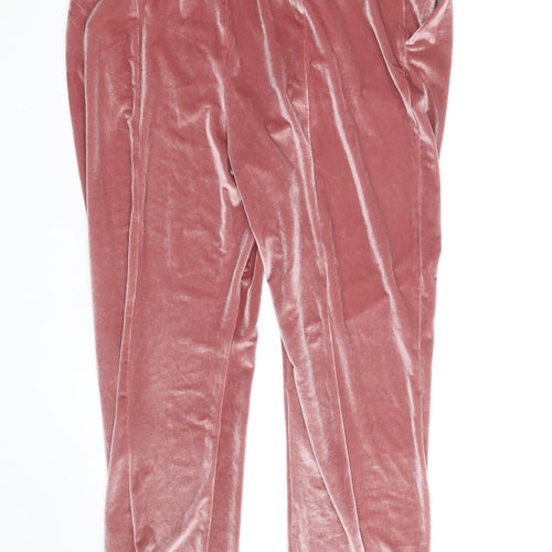 Biba Women’s Pink Velvet Stretch Trousers Size 18