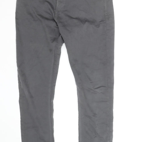 Next Men Grey Slim Fit Chino Trousers 32W 31L Cotton Blend