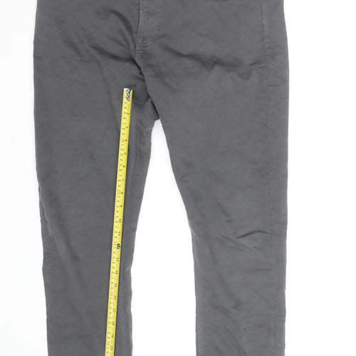 Next Men Grey Slim Fit Chino Trousers 32W 31L Cotton Blend