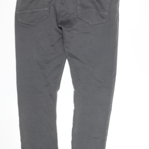 Next Men Grey Slim Fit Chino Trousers 32W 31L Cotton Blend