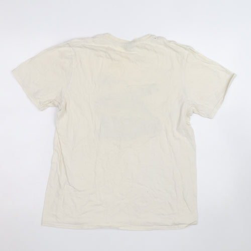 Gildan Men’s Ivory Blossoms Band Graphic Short Sleeve T-Shirt M